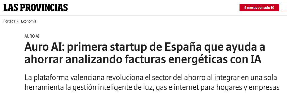Auro AI en Las Provincias: Liderando la revolución del ahorro energético en España